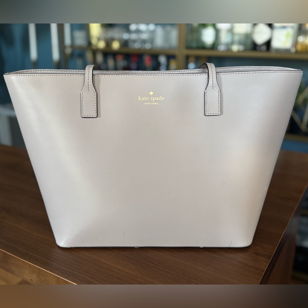 Kate Spade Taupe Tote Bag with Zipper closer